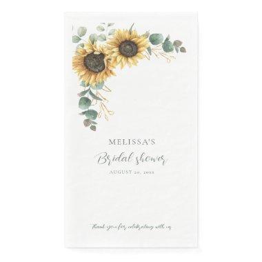 Floral Sunflower Eucalyptus  Paper Guest Towels