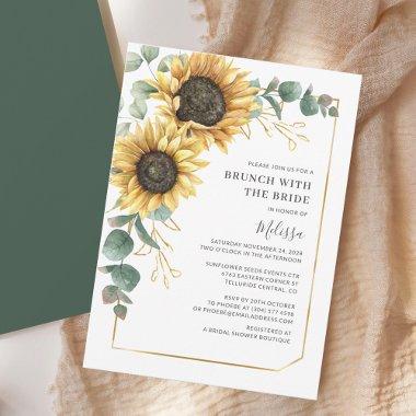 Floral Sunflower Eucalyptus Brunch with Bride