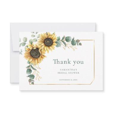 Floral Sunflower Eucalyptus Elegant  Thank You