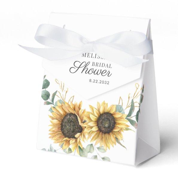 Floral Sunflower Eucalyptus Script  Favor Boxes