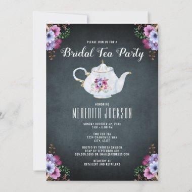 Floral Tea Party Bridal Shower Invitations