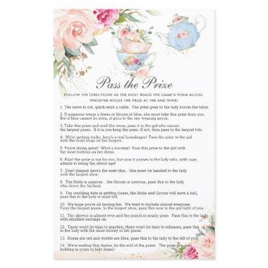 Floral Tea Party  Pass the Prize Game