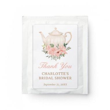 Floral Tea Party Bridal Shower Thank You Tea Bag Drink Mix