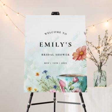 Floral Tea Party Bridal Shower Welcome Sign