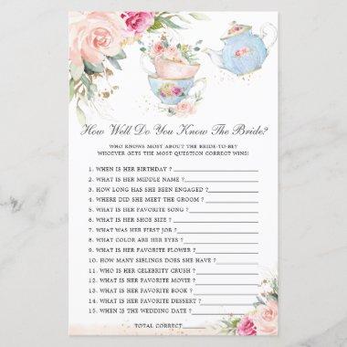 Floral Tea Party How Well You Know the Bride Game