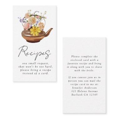 Floral Teapot  Recipe Request Enclosure
