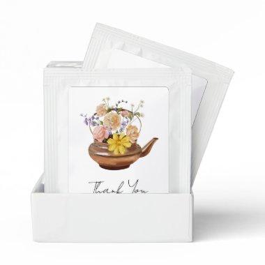 Floral Teapot Bridal Shower Tea Party Favor Tea Bag Drink Mix