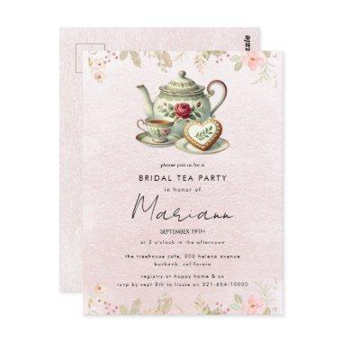Floral Teapot  Tea Party Invitation Post