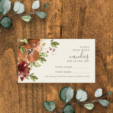 Floral Terracotta How Many Candies Invitations