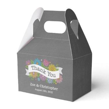 Floral Thank You Banner Favor Box