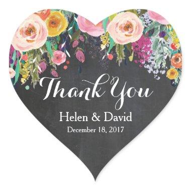 Floral Thank You Wedding Favour Stickers
