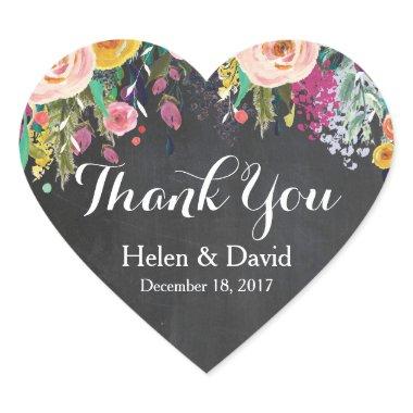 Floral Thank You Wedding Favour Stickers