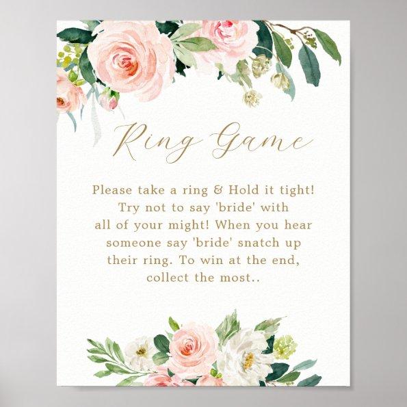 Floral The Ring Game Bridal Shower Game Sign