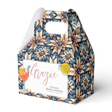 Floral Tile Juicy Orange Spritz Shower Favor Boxes