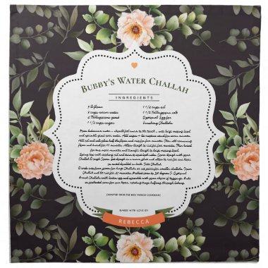 Floral Type YOUR Recipe Rising Dough Cover & Cloth Napkin