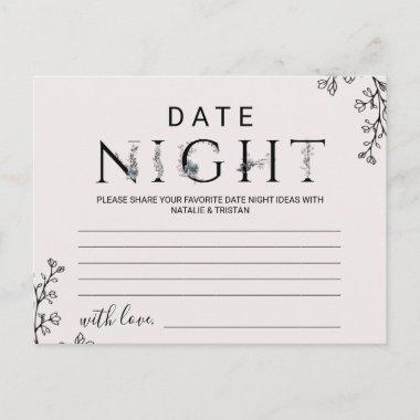 Floral Typography Date Night Idea Invitations