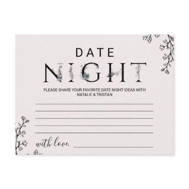 Floral Typography Date Night Idea Invitations