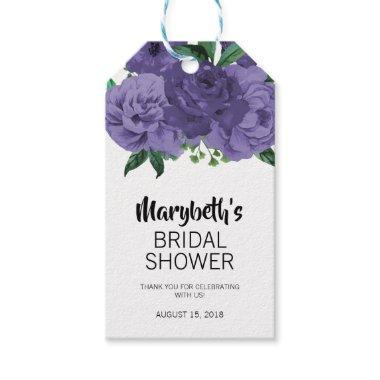 Floral Ultra Violet Purple Bridal Shower Gift Tags