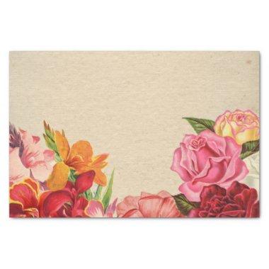 Floral Valentine's Day Roses & Other Flowers Tissue Paper