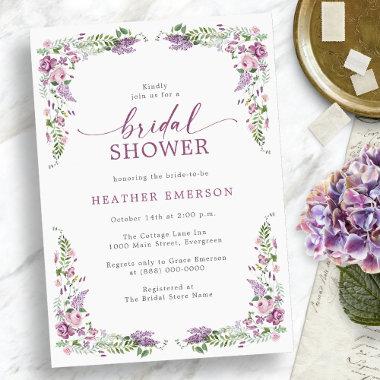 Floral Vintage Bridal Shower Invitations
