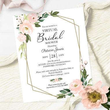 Floral Virtual Bridal Shower Budget Invitations