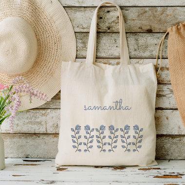 Floral Watercolor Favor Gifts (Blue) Tote Bag