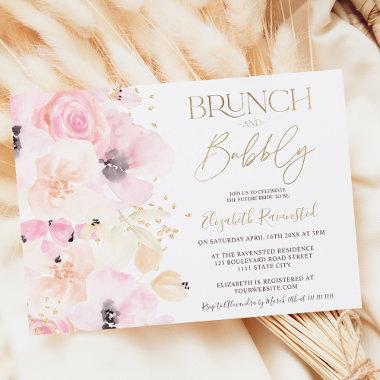 Floral watercolor gold brunch bubbly