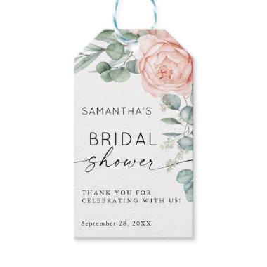 Floral Watercolor Pink Peony Bridal Shower Gift Tags