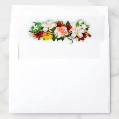 Floral Watercolor Template Colorful Elegant Flower Envelope Liner