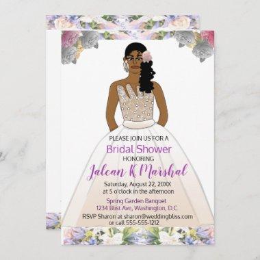 Floral Wedding Ballroom Bridal Shower Ethnic Invit Invitations
