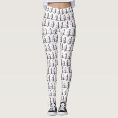 Floral Wedding Cake Bride  Engagement Leggings