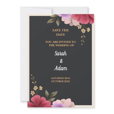 Floral wedding invitation