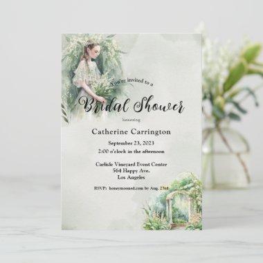 Floral Wedding Lillies of the Valley Bridal Shower Invitations