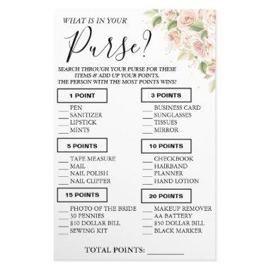 Floral What is in your purse Shower game  Flyer