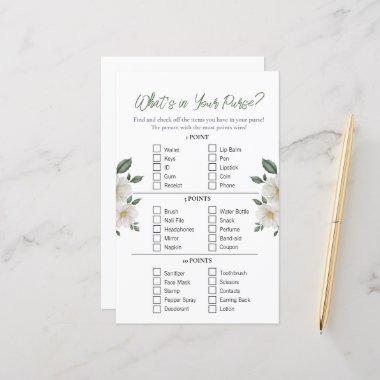 Floral "What's in Your Purse" Bridal Shower Game