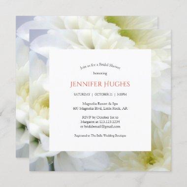 Floral White Bridal Shower Invitations