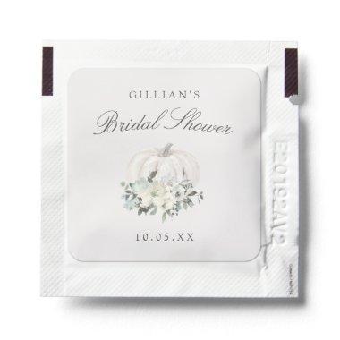 Floral White Pumpkin Bridal Shower Hand Sanitizer Packet