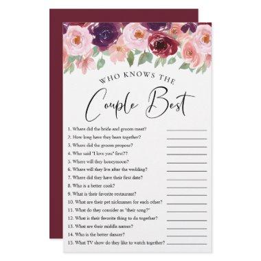 Floral Who Knows the Couple Best Shower Game
