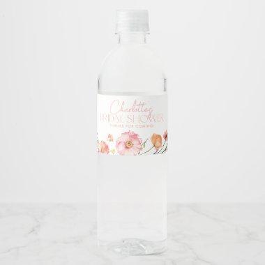 Floral Wildflower Bridal Shower Water Bottle Label