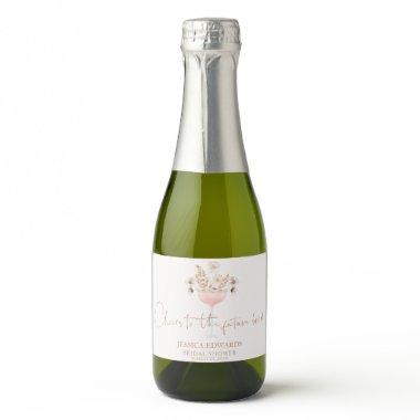 Floral Wildflowers Petals Prosecco  Sparkling Wine Label