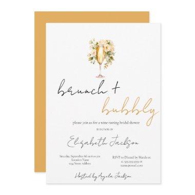 Floral Wine Glass Brunch & Bubbly