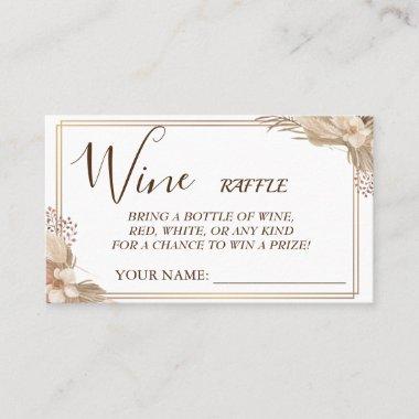 Floral Wine raffle ticket Bridal Shower Invitations