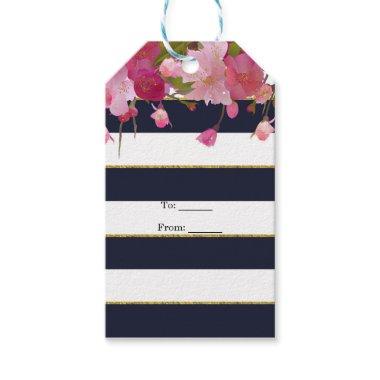 Floral with Faux Gold Glitter Modern Chic Gift Tags