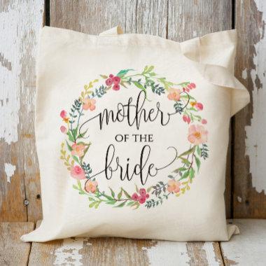 Floral Wreath, Mother of the Bride, Calligraphy-6 Tote Bag