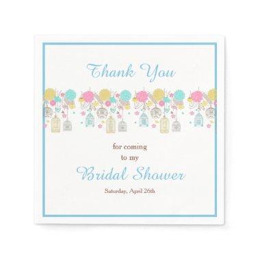 Floral Yellow & Pink Bird Cages  Napkins