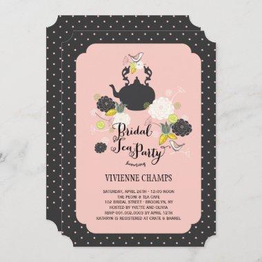 Florals & Birds Bridal Shower Tea Party Invite