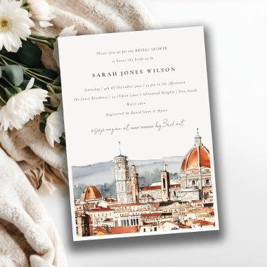 Florence Cathedral Italy Watercolor Bridal Shower Invitations