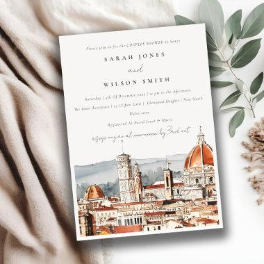 Florence Cathedral Italy Watercolor Couples Shower Invitations