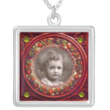FLORENCE RENAISSANCE FRUITS PHOTO TEMPLATE Topaz Silver Plated Necklace