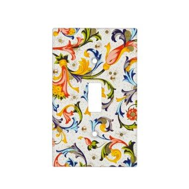 FLORENTINE RENAISSANCE FLORAL SWIRLS,FLOWERS LIGHT SWITCH COVER